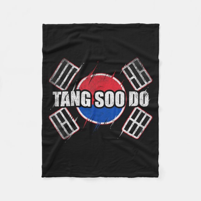 Gör kampsport Siluett Tang Soo Fleecefilt (Framsidan)