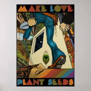 Gör kärlek att plantera frö - konsttryckaffisch poster