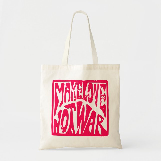Gör Kärlek, inte Krig - Hippie Design för fred Tygkasse (Framsidan)