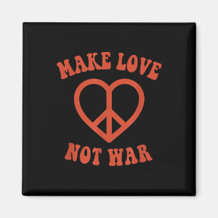 Gör Kärlek inte Krig Retro Hippie-Fredsteckenet Magnet
