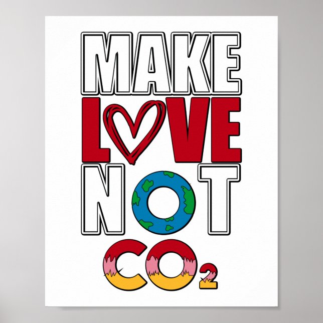 Gör Kärlek inte till koldioxid - klimatförändrings Poster (Framsidan)