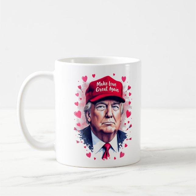 Gör Kärlek till Underbar igen, lustigt Trump Alla  Kaffemugg (Vänster)