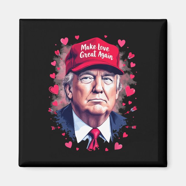 Gör Kärlek till Underbar igen, lustigt Trump Alla  Magnet (Framsidan)