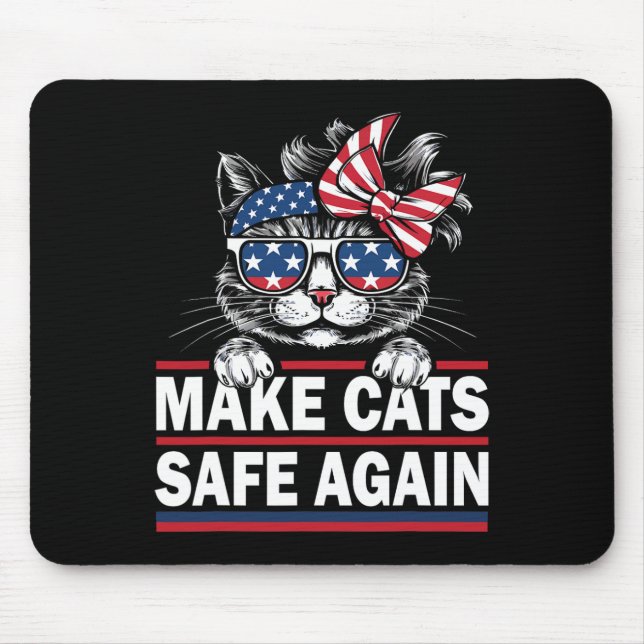 Gör kattarna Säkra igen, roligt, Cat Lover USA fla Musmatta (Framsidan)