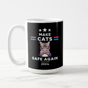 Gör katter Säkra igen till ett lustigt val 2024 Kaffemugg