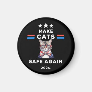 Gör katter Säkra igen till ett lustigt val 2024 Magnet