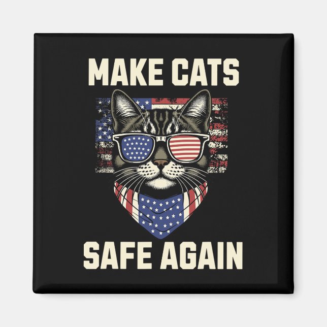 Gör Katter Stora Igen Trump Katter För Trump  Magnet (Framsidan)