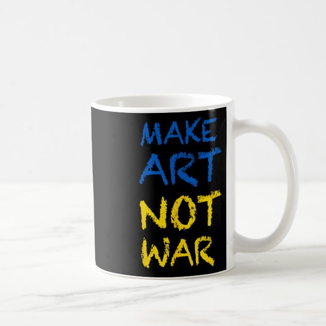 Gör konst inte Krig Färg Ukraina Flagga Kaffemugg (Höger)