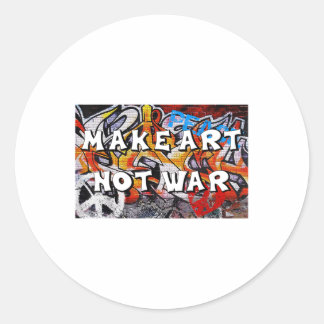 Gör konst inte Krig Peace Graffiti Wall Manar Wome Runt Klistermärke
