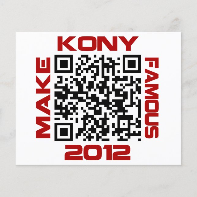 Gör Kony Berömd 2012 Video QR Code Joseph Kony Flygblad (Framsidan)
