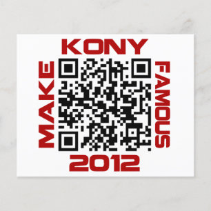 Gör Kony Berömd 2012 Video QR Code Joseph Kony Flygblad