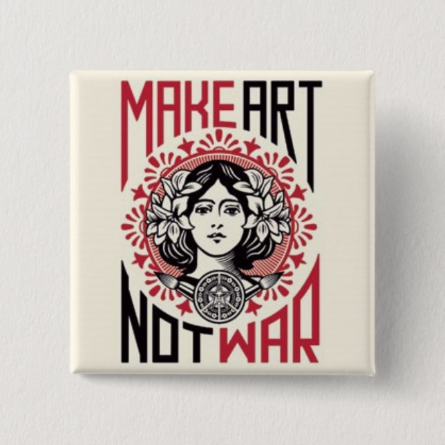 gör krig för konst inte knapp (Framsida)