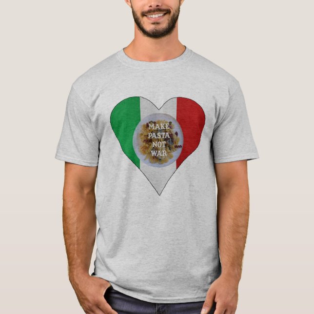 Gör krig för pasta inte den italienska tee shirt (Framsida)
