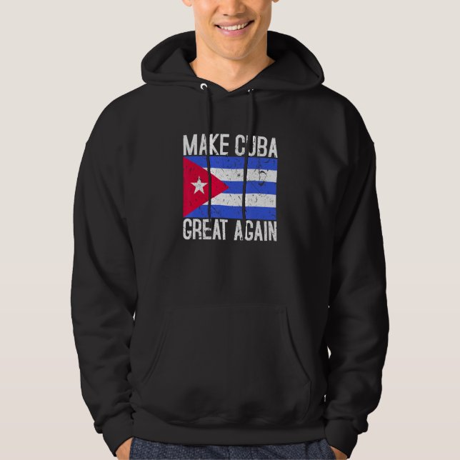 Gör Kuba Underbart igen till Kubas Flagga-gåva Hoodie (Framsida)