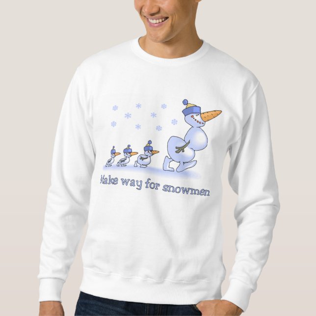 Gör långt för snögubbeskjorta sweatshirt (Framsida)