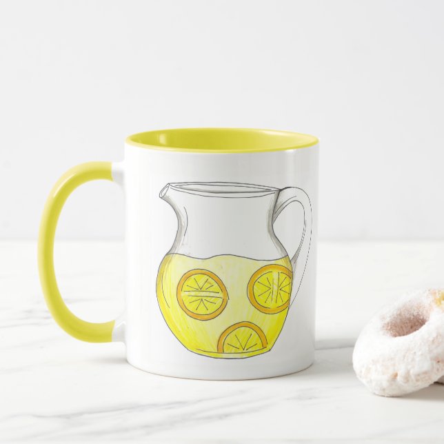 Gör Lemonade Lemon Ade-Gulten Citrus Pitcher Mugg (Med munk)