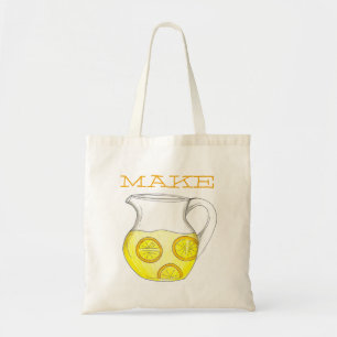 Gör Lemonade Pitcher w/ Lemons Tote Bag Tygkasse