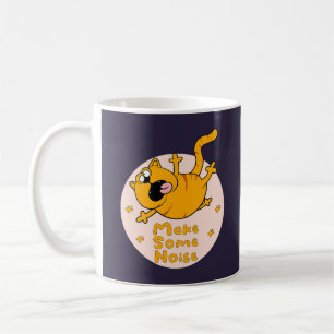 Gör lite oväsen Kawaii Funny orange-katthopp Kaffemugg