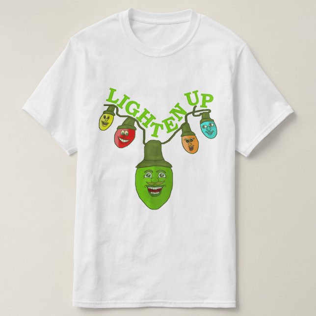 Gör ljusare upp ljus för träd för julvitstecknaden t-shirt (Design framsida)