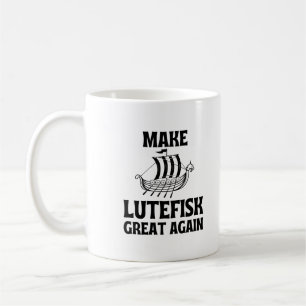 Gör Lutefisk Stort Igen Humoristisk Stinkande Fisk Kaffemugg