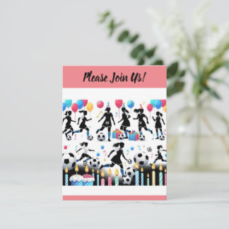 Gör mål med vår damfotbollsfest inbjudningar