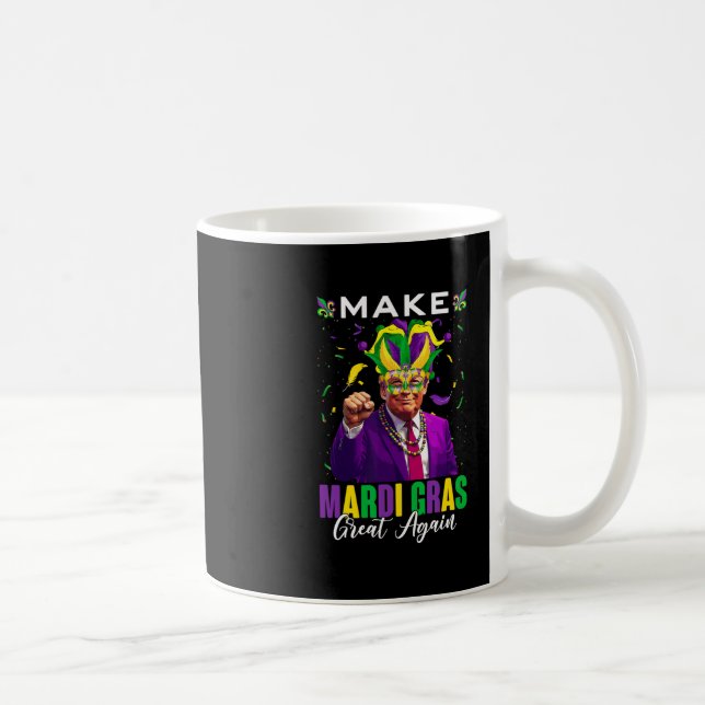 Gör Mardi Gras Stor Igen Trump Och Narraktig Hatt  Kaffemugg (Höger)