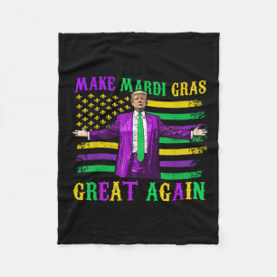 Gör Mardi Gras Underbar igen, lustig Trump Mardi G Fleecefilt
