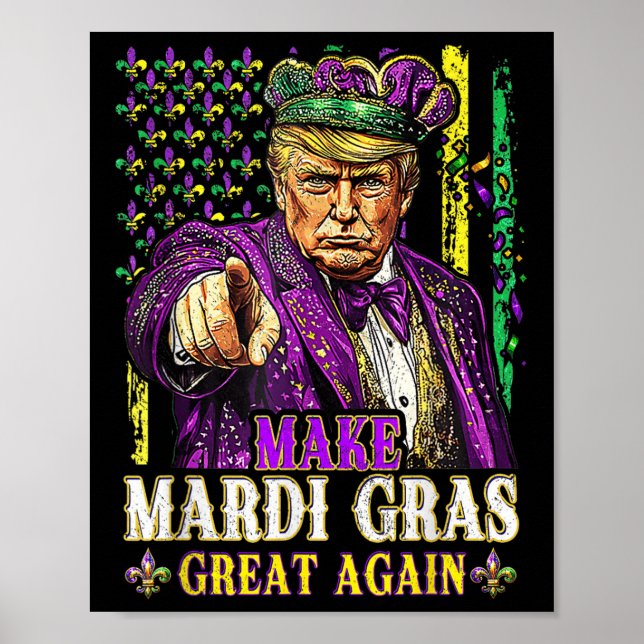 Gör Mardi Gras Underbar igen Roligt Mardi Gras Man Poster (Framsidan)