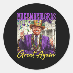 Gör Mardi Gras Underbar igen Runt Klistermärke