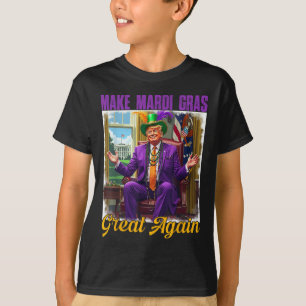 Gör Mardi Gras Underbar igen Trump Pärlor-maskmatn T Shirt