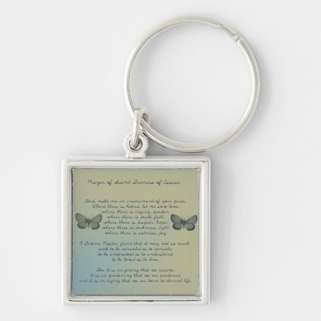 Gör mig en instrumentera fyrkantig silverfärgad nyckelring (Framsidan)