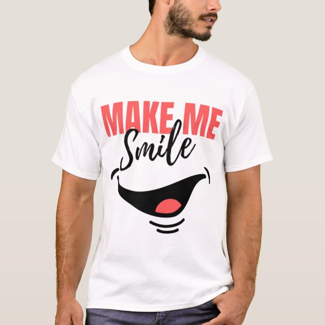 GÖR MIG GLAD Ljust och Lekfullt Seriegrafisk T Shirt (Framsida)