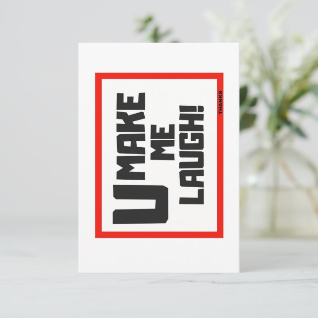 GÖR MIG LAUGH/GREETKORT TACK KORT (Stående Fram)