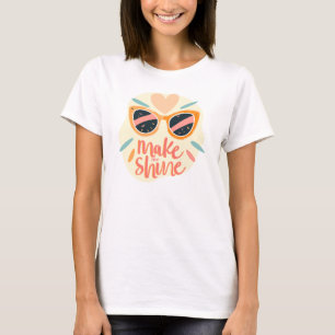Gör mig strålande Citat Söta Retro-solglasögon T Shirt