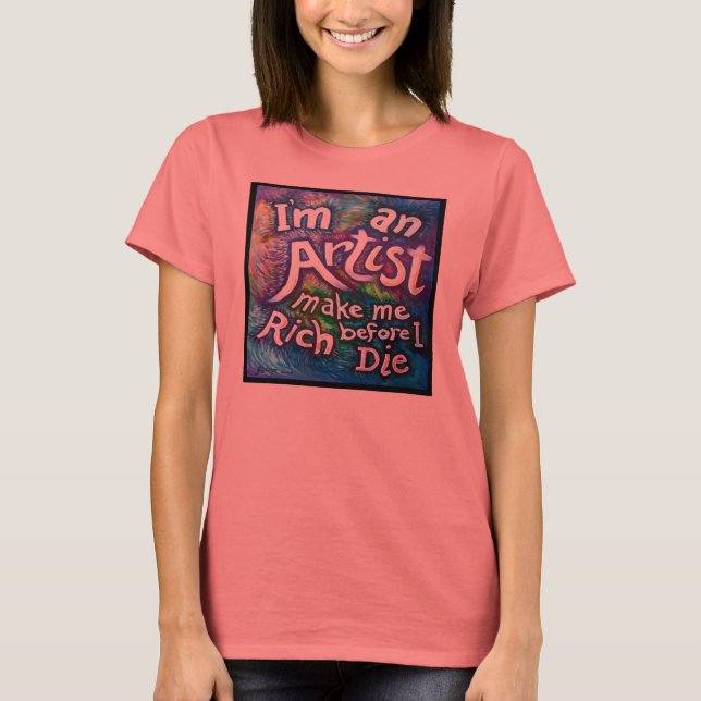 gör mig till rik KVINNOR 2 Tone T Shirt (Framsida)