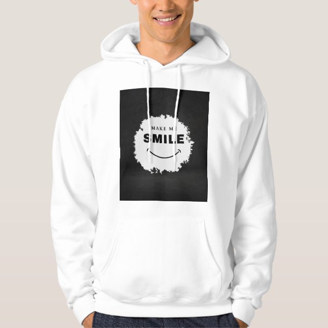"Gör mig till Smile Black and White T-Shirt | Tren Hoodie (Framsida)
