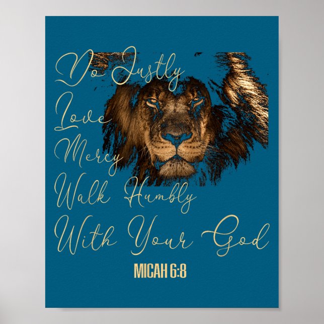 Gör Mika 6 8 Bibelvers Poster (Framsidan)