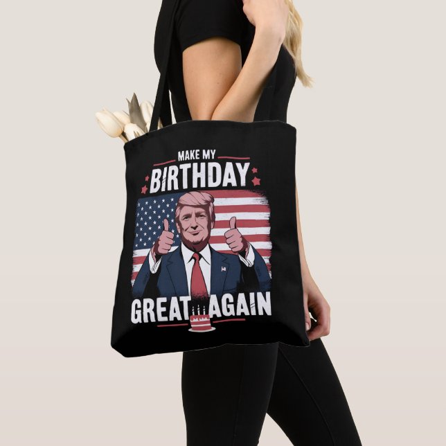 Gör min födelsedag bra igen rolig Trump Tygkasse (Närbild)