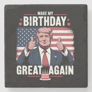 Gör min födelsedag fantastisk igen rolig Trump Stenunderlägg