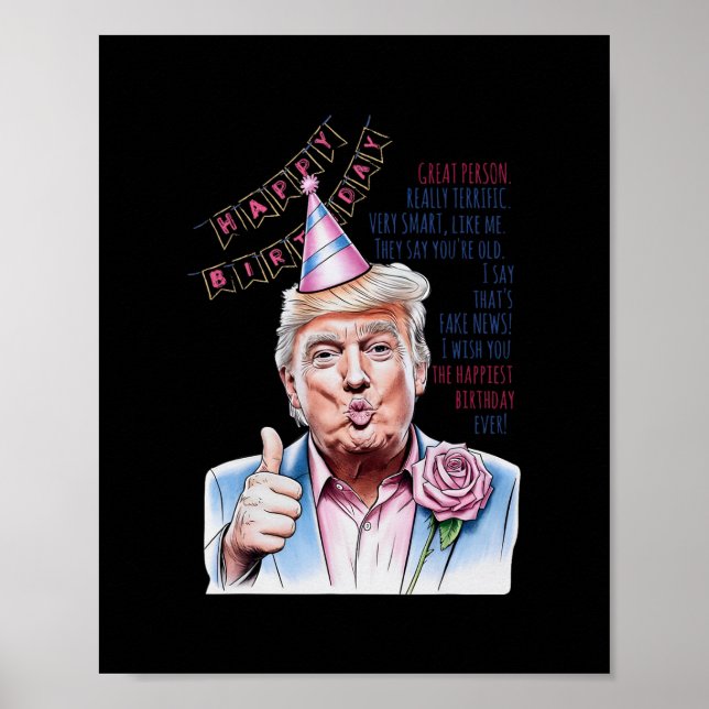 Gör Min Födelsedag Stor Igen Donald Trump Glad Föd Poster (Framsidan)