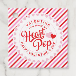 Gör min hjärtespop Valentine Rosa och Red Rand Gåvor Etiketter