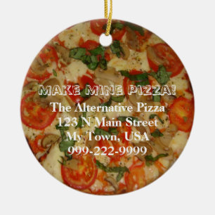 Gör min Pizza! Anpassadetext Julgransprydnad Keramik