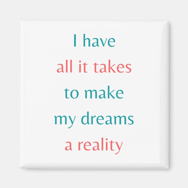 Gör mina drömmar till verklighet magnet (Framsidan)