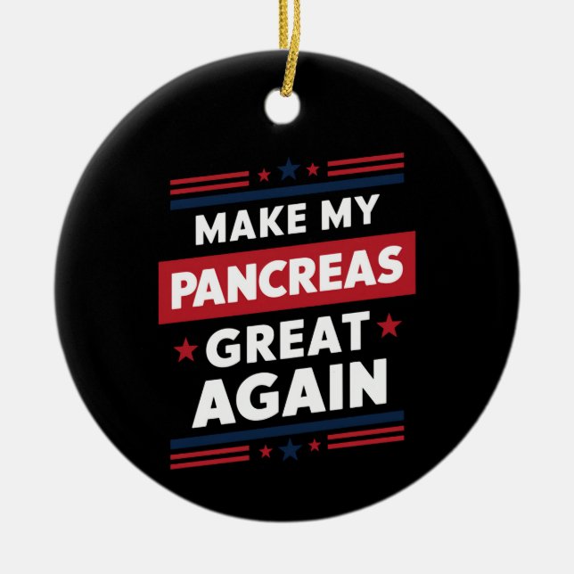 Gör mina pankreas Underbara igen Diabetesmedvetand Julgransprydnad Keramik (Framsidan)