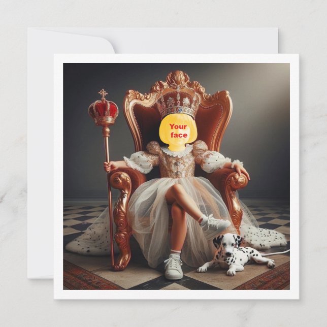 Gör mitt barn royal, lilla prins på tronen kort (Framsida)