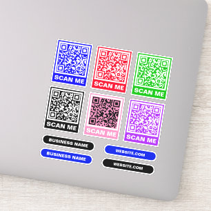 Gör Moderna Färgrika QR-KOD - 6 Skannande Klisterm Klistermärken