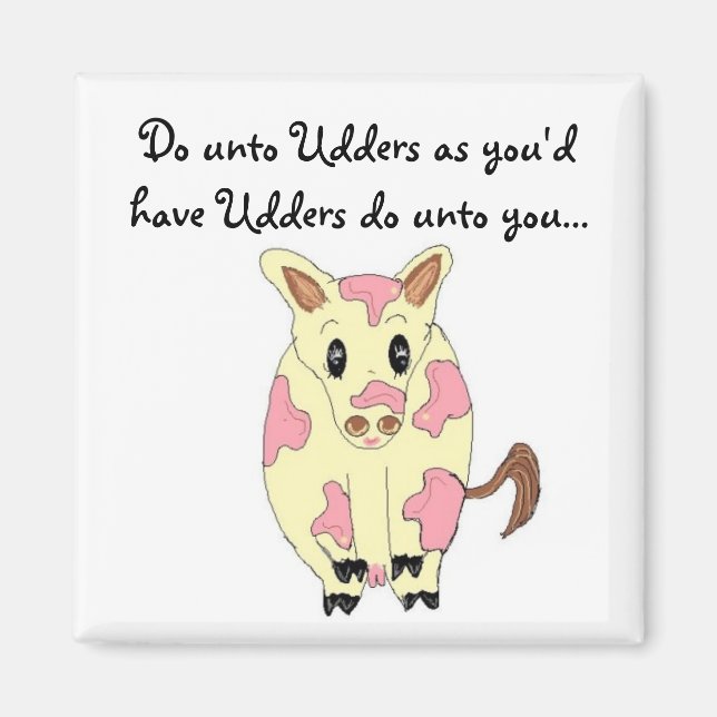 Gör mot Juver Rolig Ko Magnet (Framsidan)