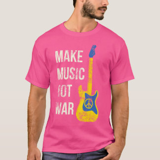 Gör Music Not Krig Vintage Guitar Älskare Peace Mo T Shirt