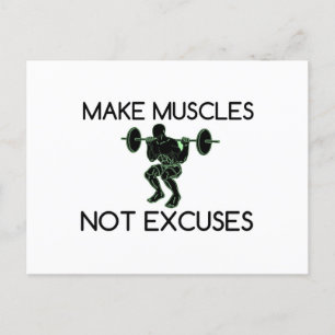 GÖR MUSKLER INTE EXCUSES VYKORT