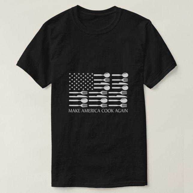 Gör om Amerika Cook till kokning Chef T Shirt (Design framsida)